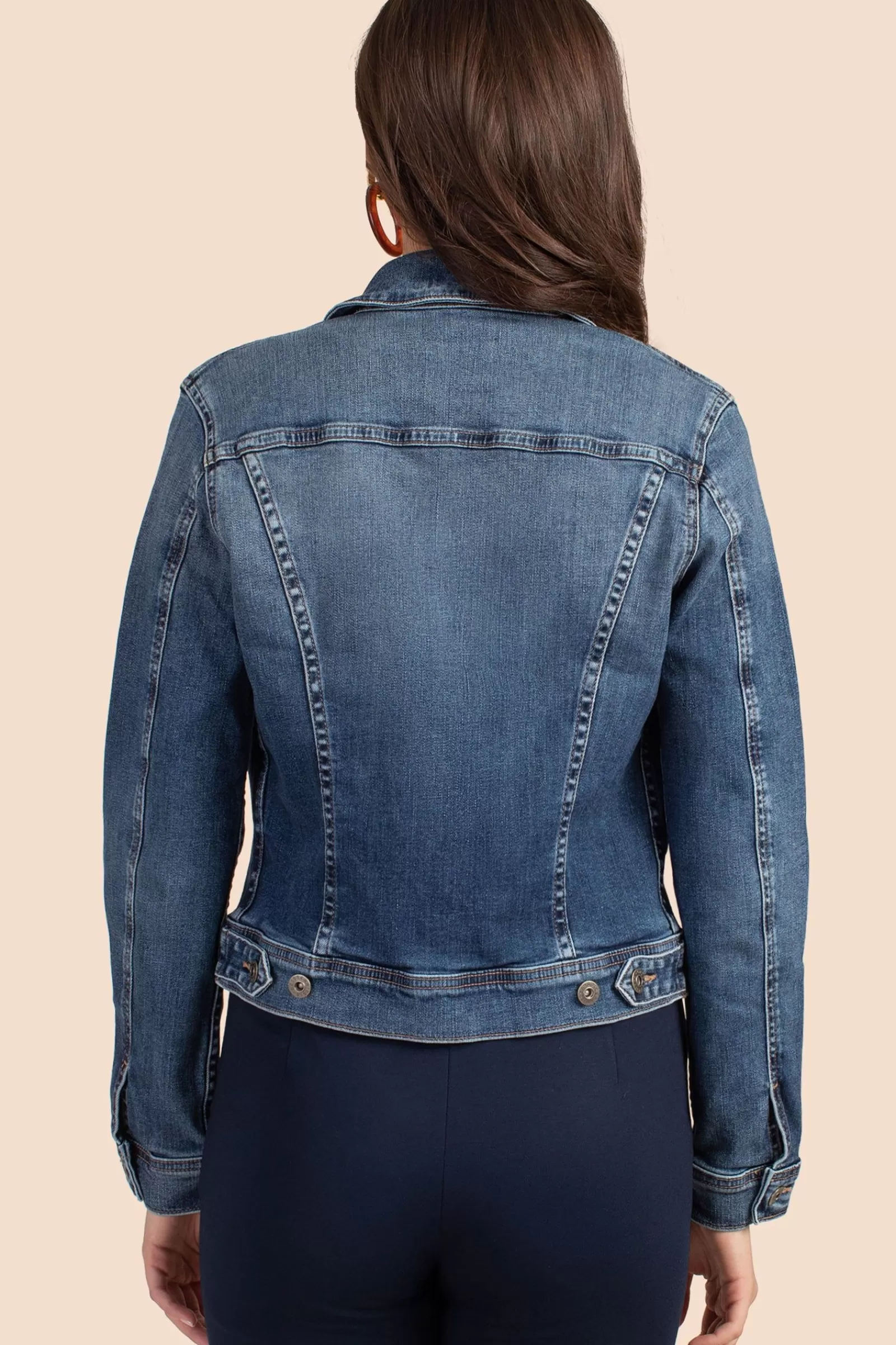 Women Trina Turk Ag Dark Wash Robyn Denim Jacket