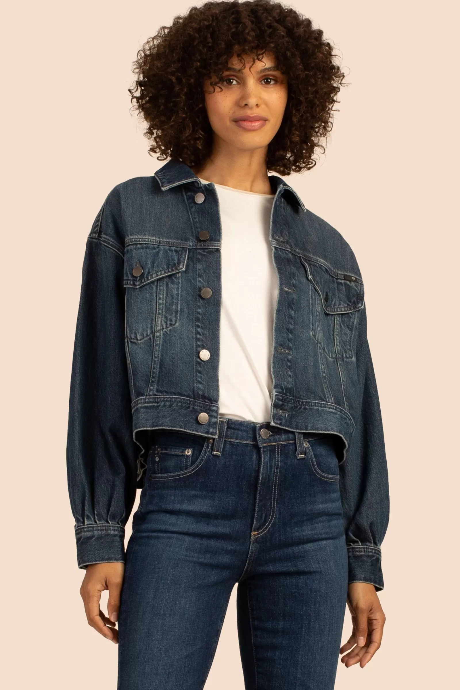 Women Trina Turk Ag Pleated Mirah Denim Jacket