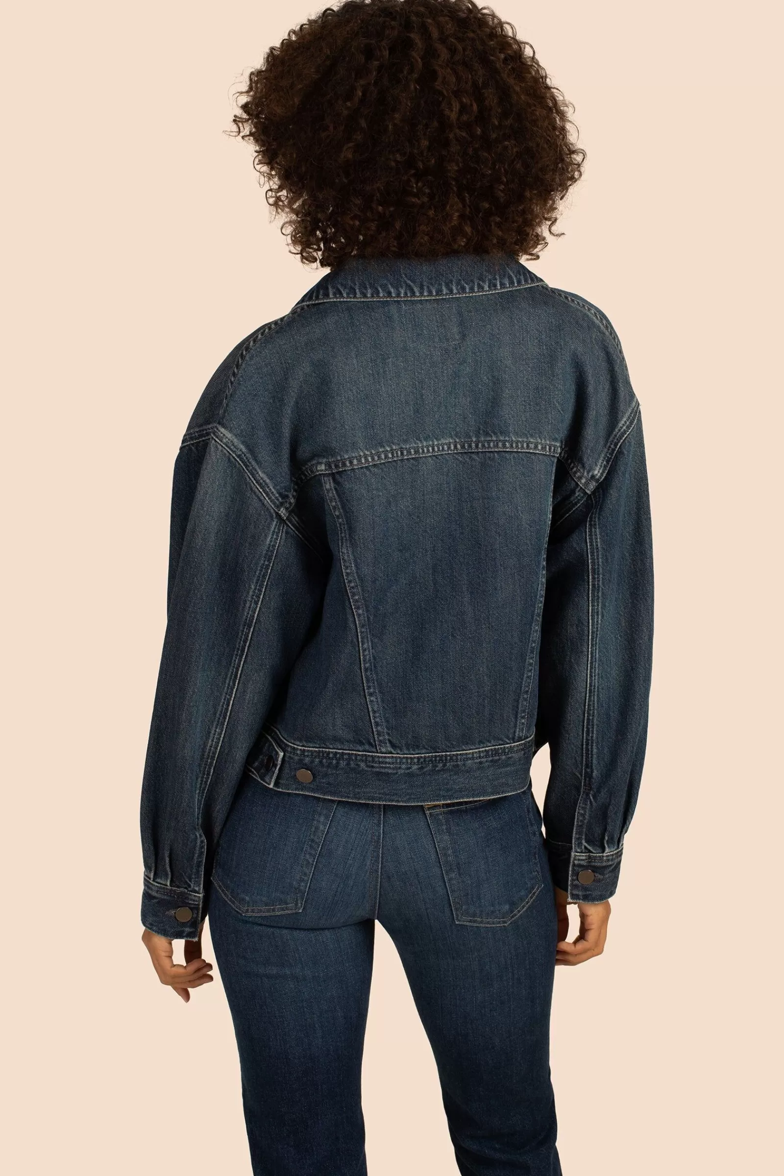 Women Trina Turk Ag Pleated Mirah Denim Jacket