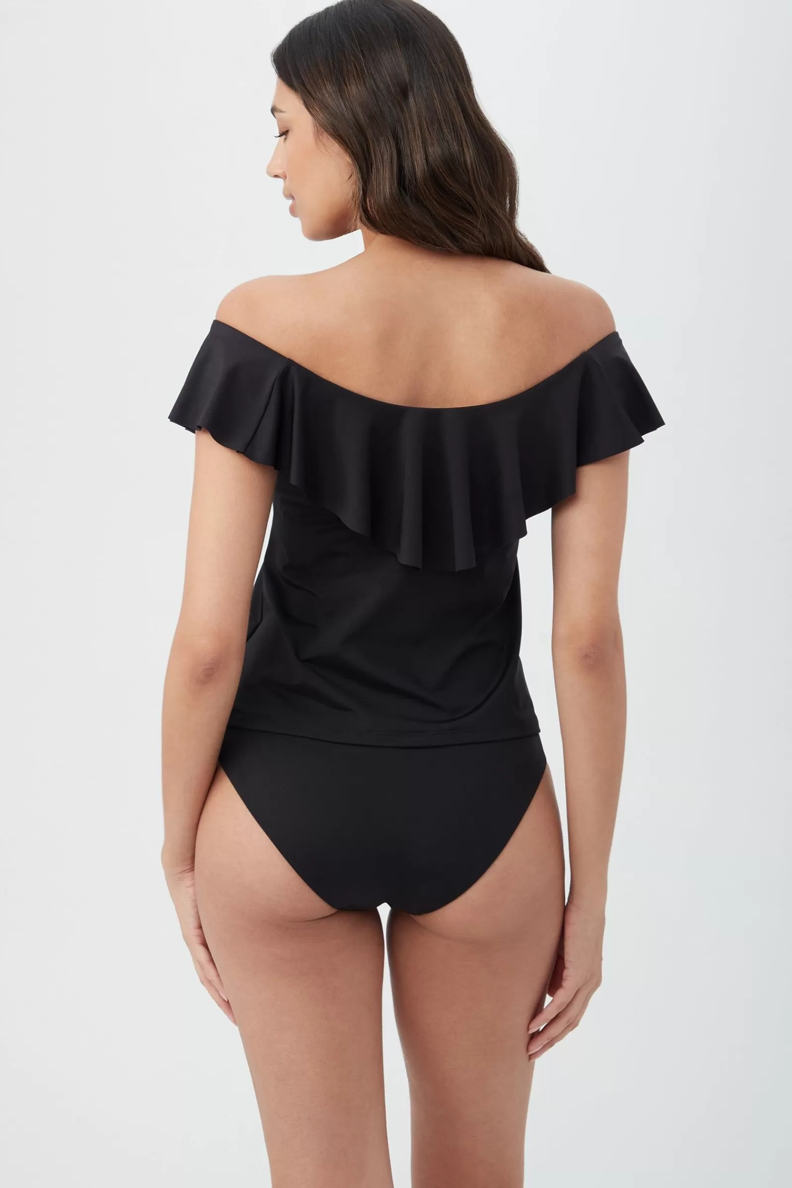 Women Trina Turk Monaco Off The Shoulder Ruffle Tankini