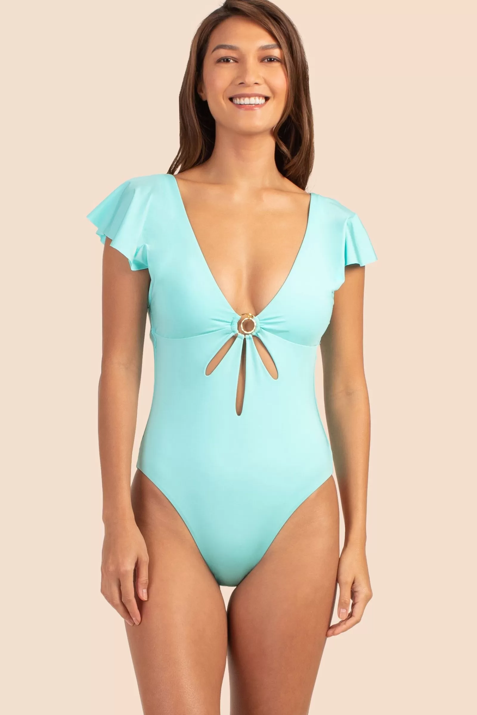 Women Trina Turk Monaco Solids Flutter Maillot