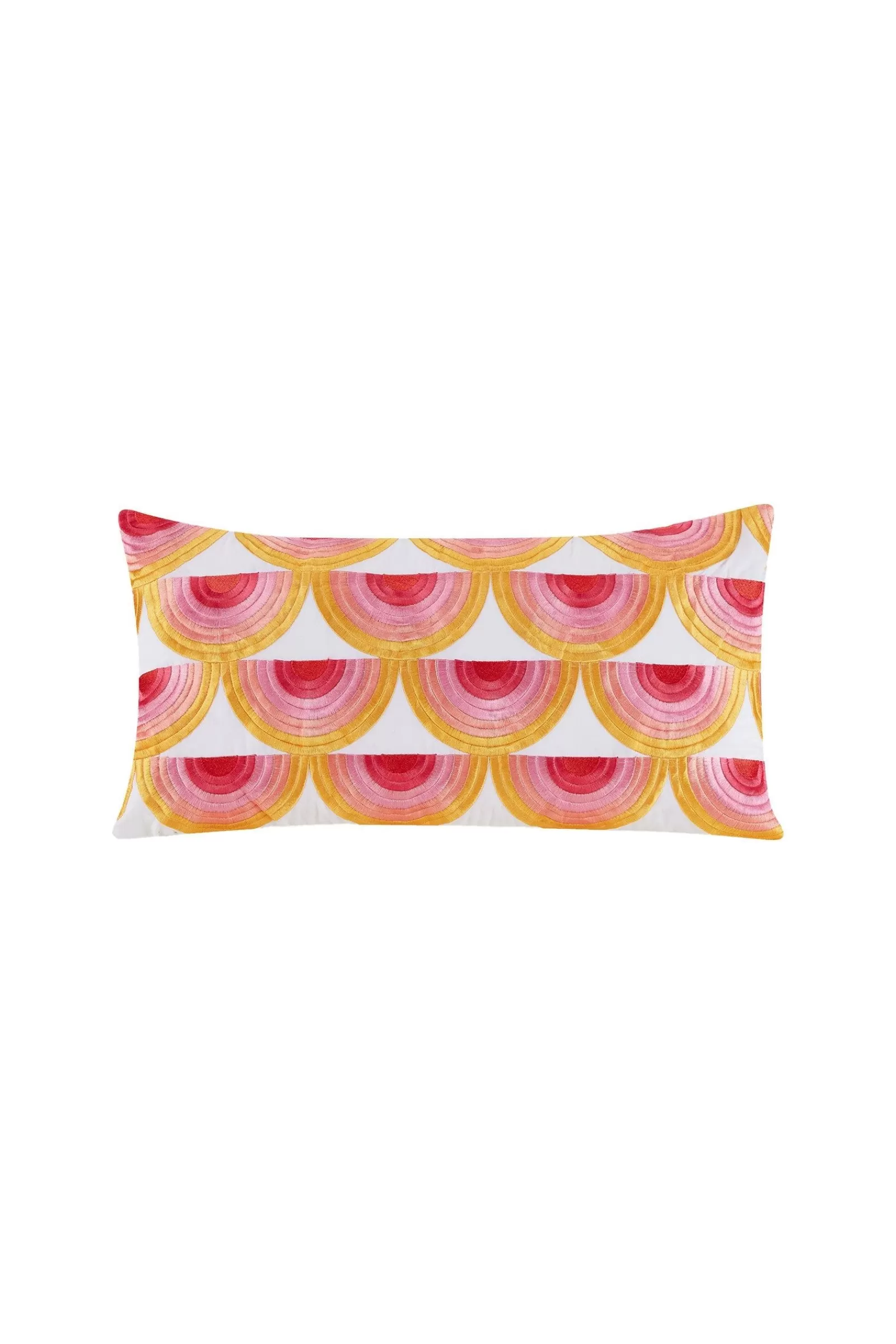 Trina Turk Satin Stitch Embroidered /Yellow Throw Pillow