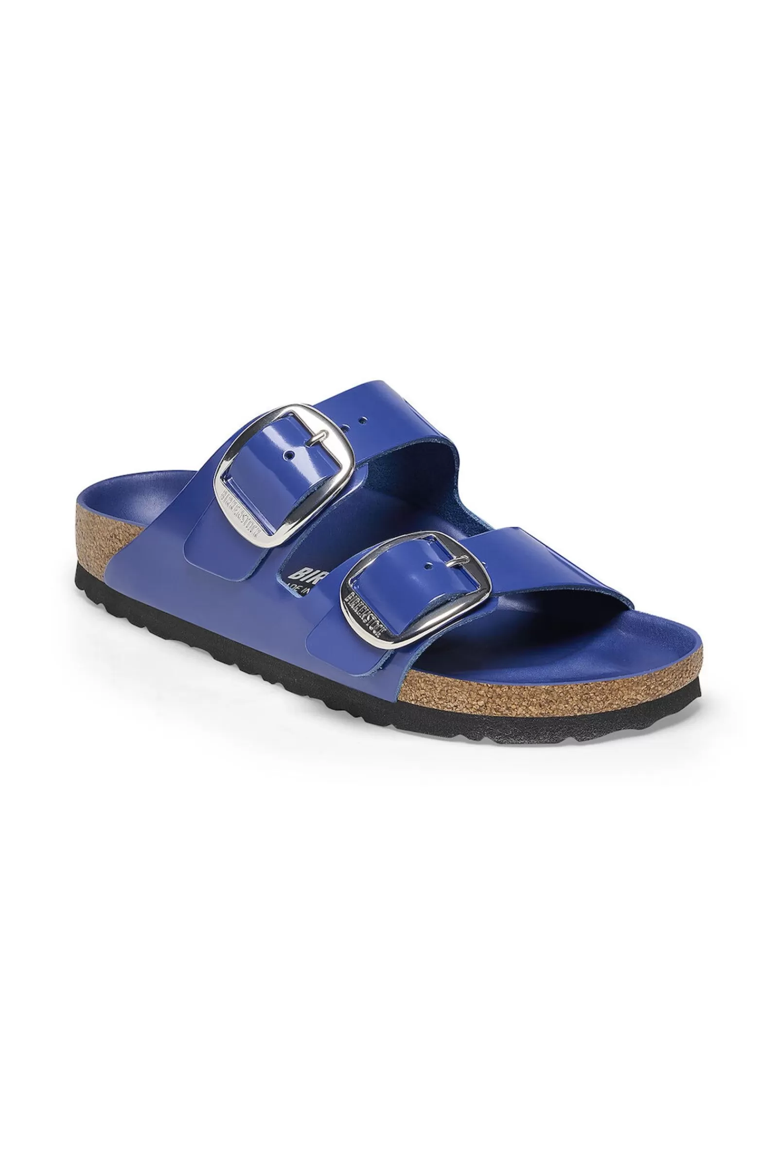 Trina Turk Women'S Arizona Big Buckle Blue Patent Leather Sandal